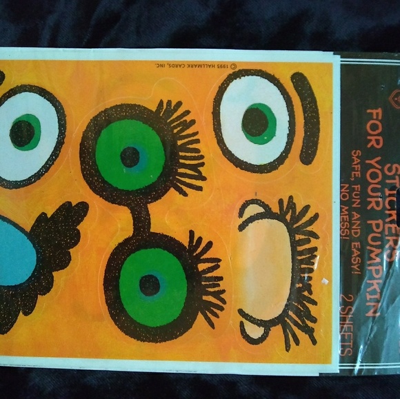 Vtg Jack O Lantern Stickers for Pumpkin Halloween - Picture 2 of 7